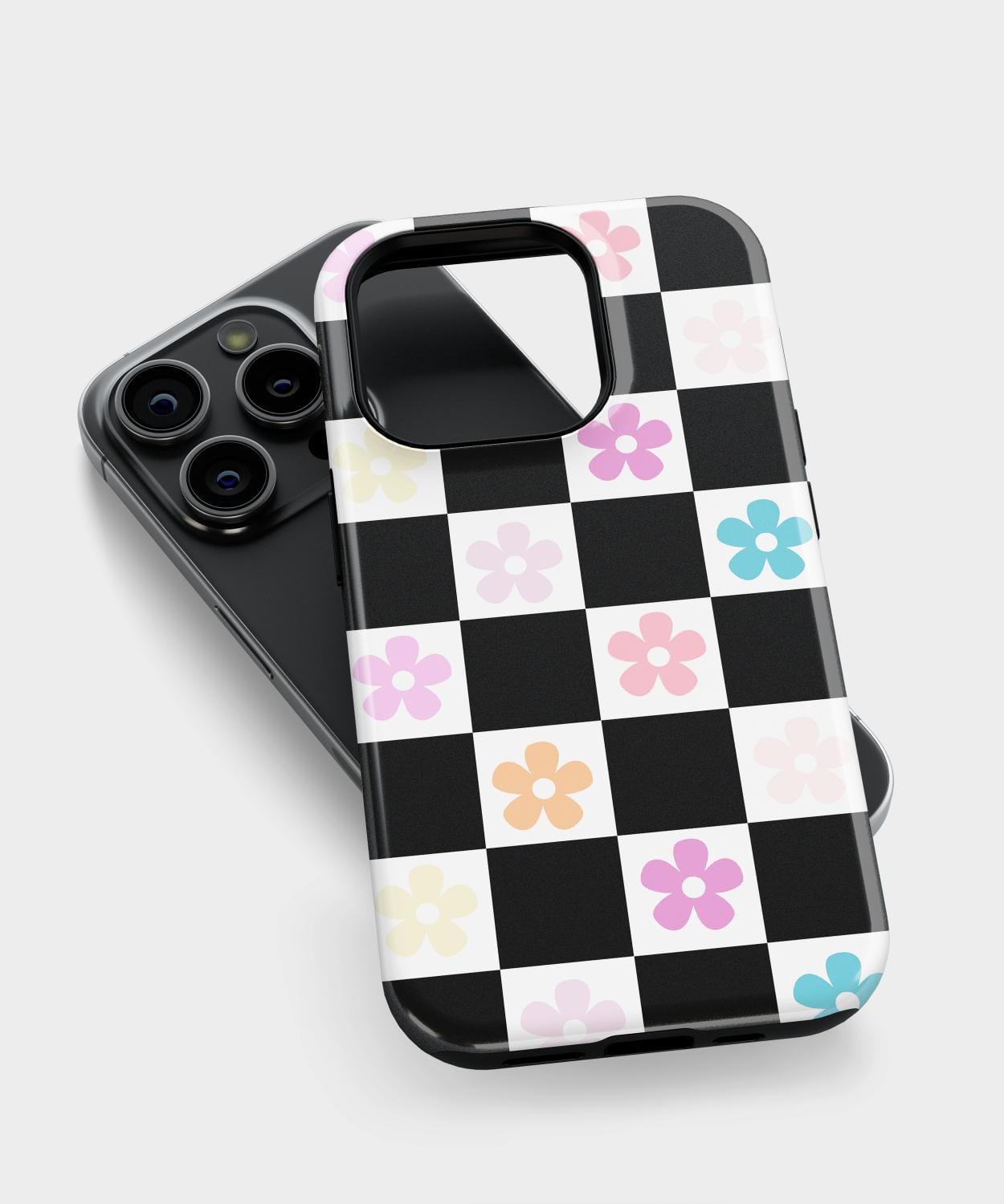 Checkered Daisy iPhone Case