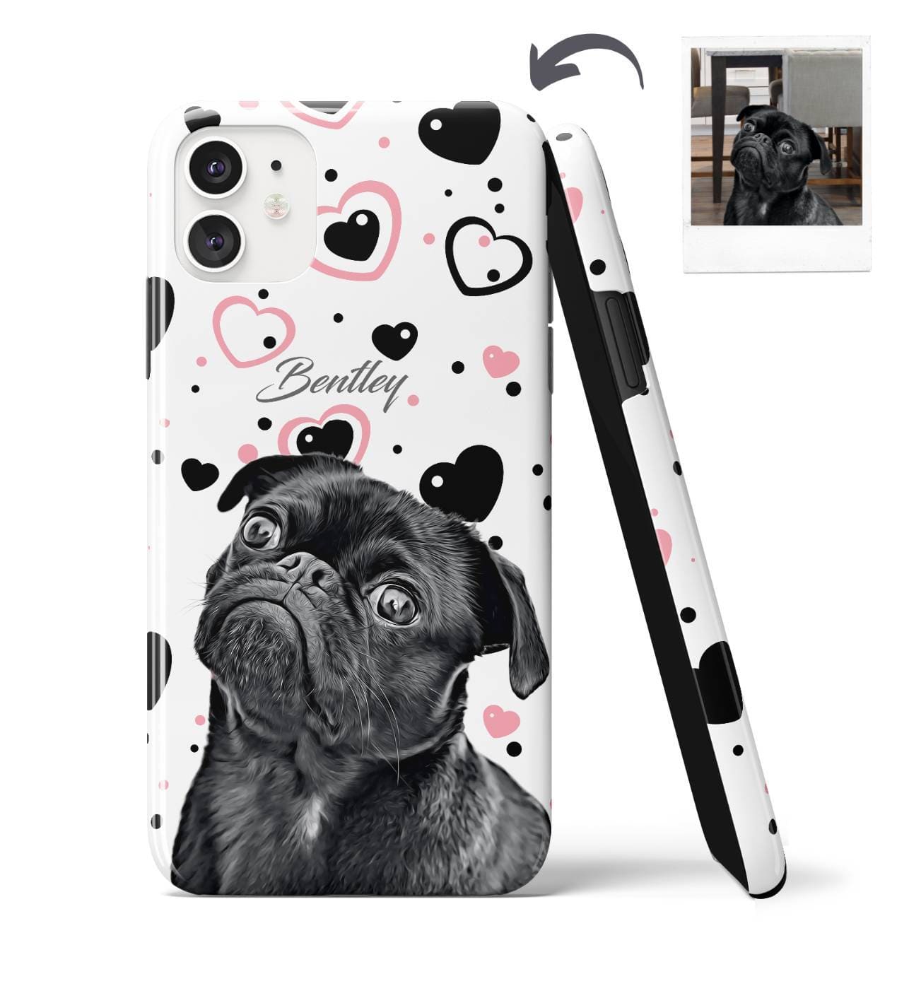 Custom Pet Phone Case - Hearts