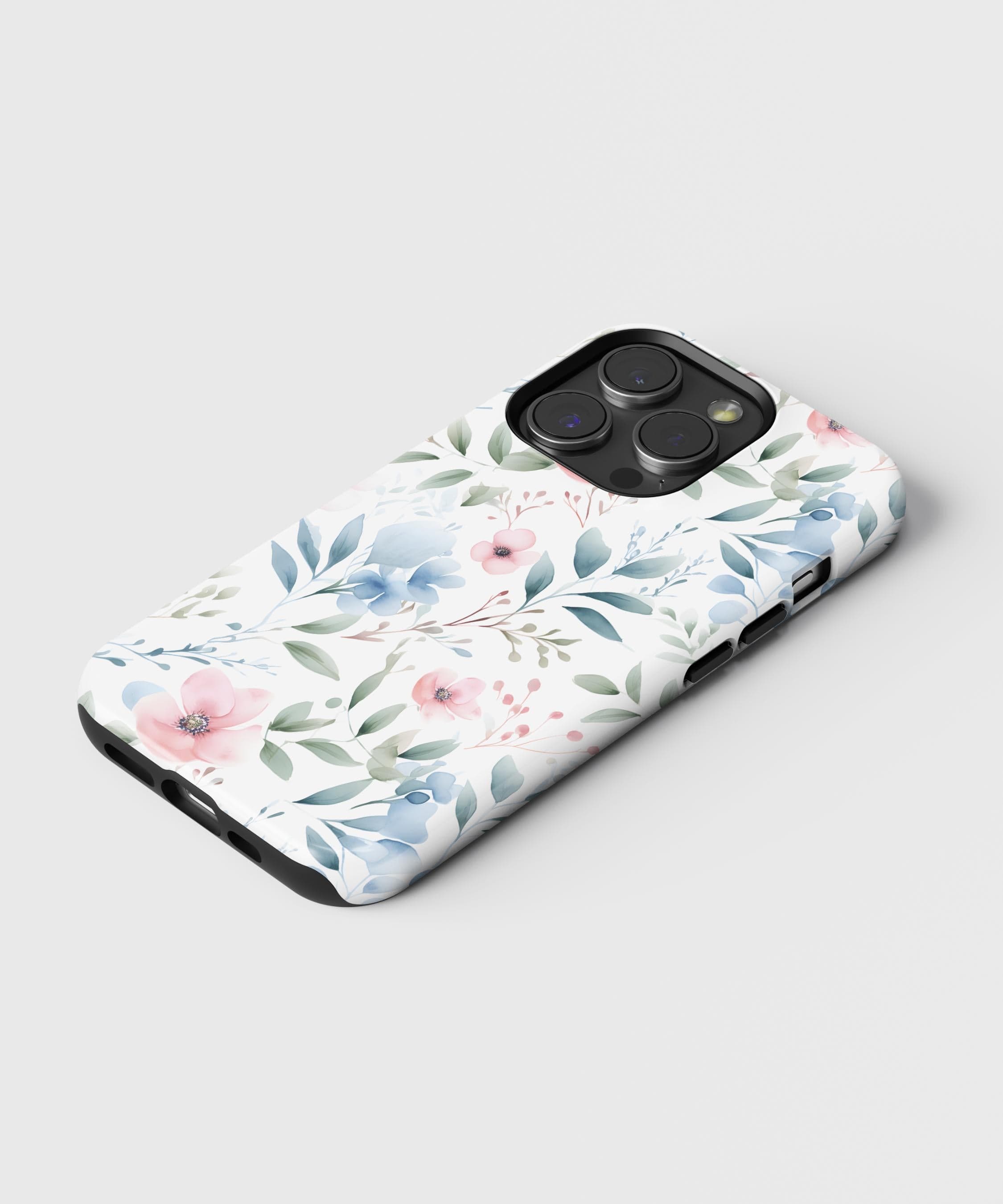 Blue Watercolor Flowers iPhone Case