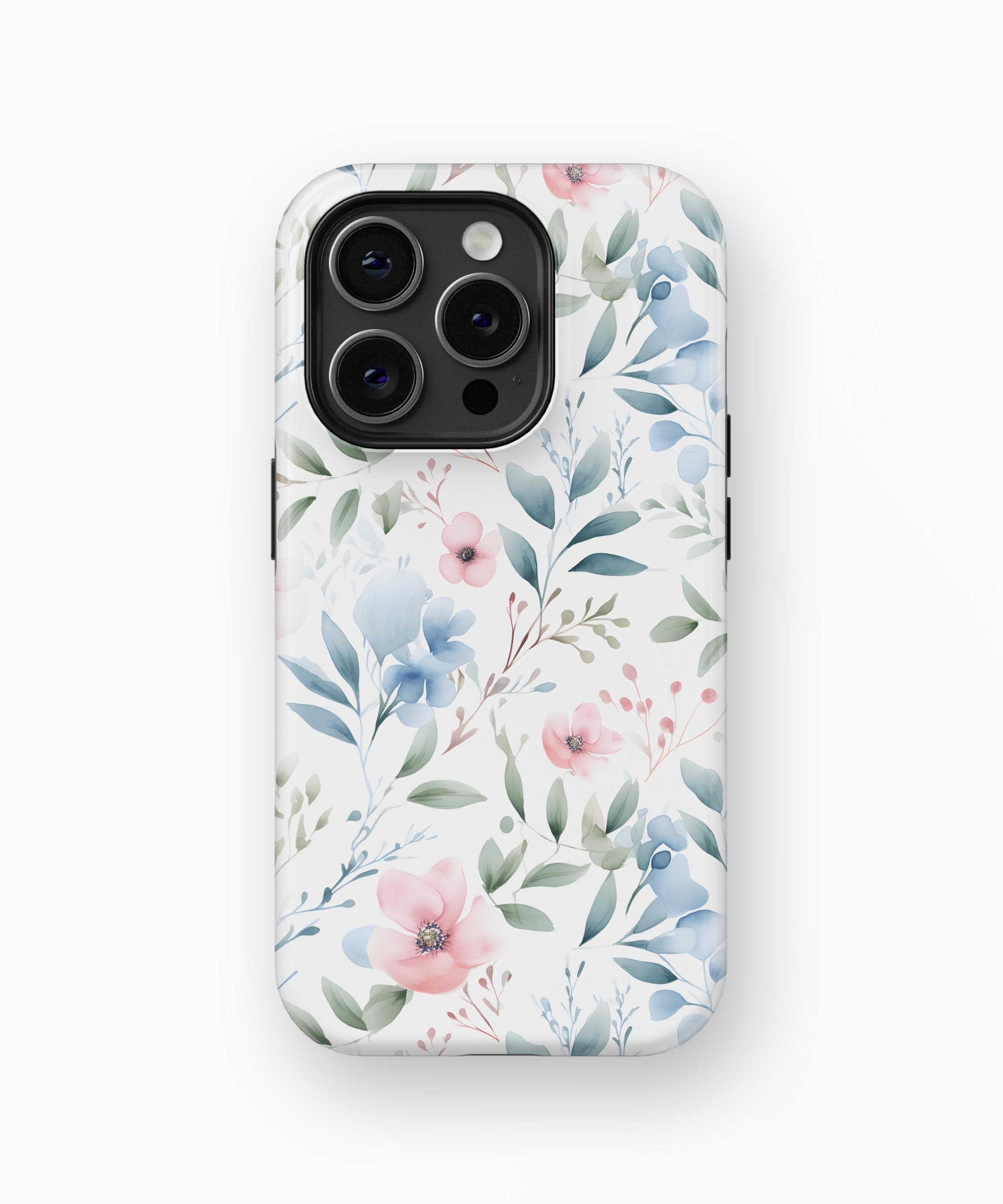 Blue Watercolor Flowers iPhone Case